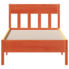 Sengeramme uten madrass voksbrun 75x190 cm heltre furu