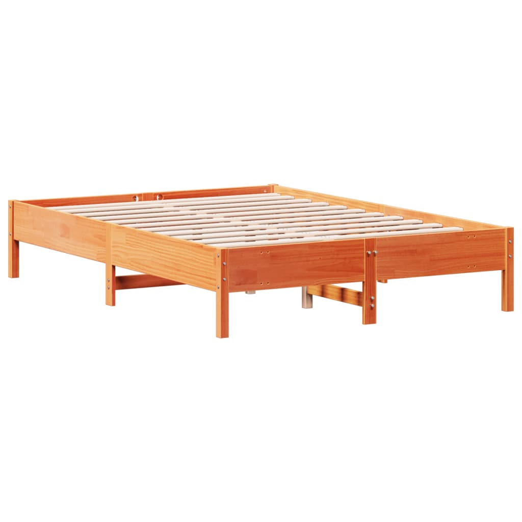 Sengeramme uten madrass voksbrun 160x200 cm heltre furu