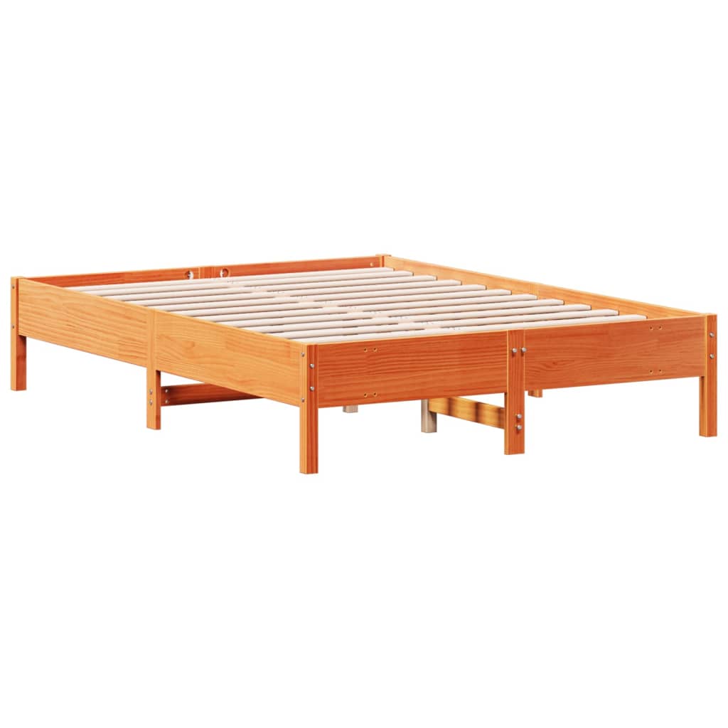 Sengeramme uten madrass voksbrun 120x190 cm heltre furu