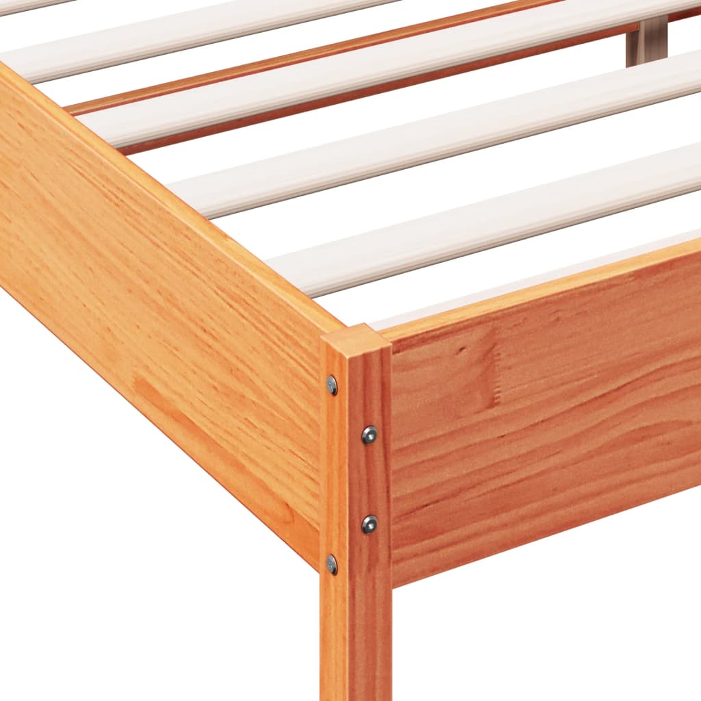Sengeramme uten madrass voksbrun 120x190 cm heltre furu