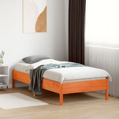 Sengeramme uten madrass voksbrun 75x190 cm heltre furu