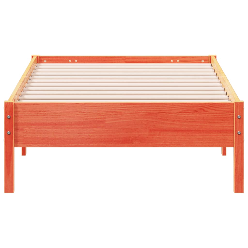 Sengeramme uten madrass voksbrun 75x190 cm heltre furu