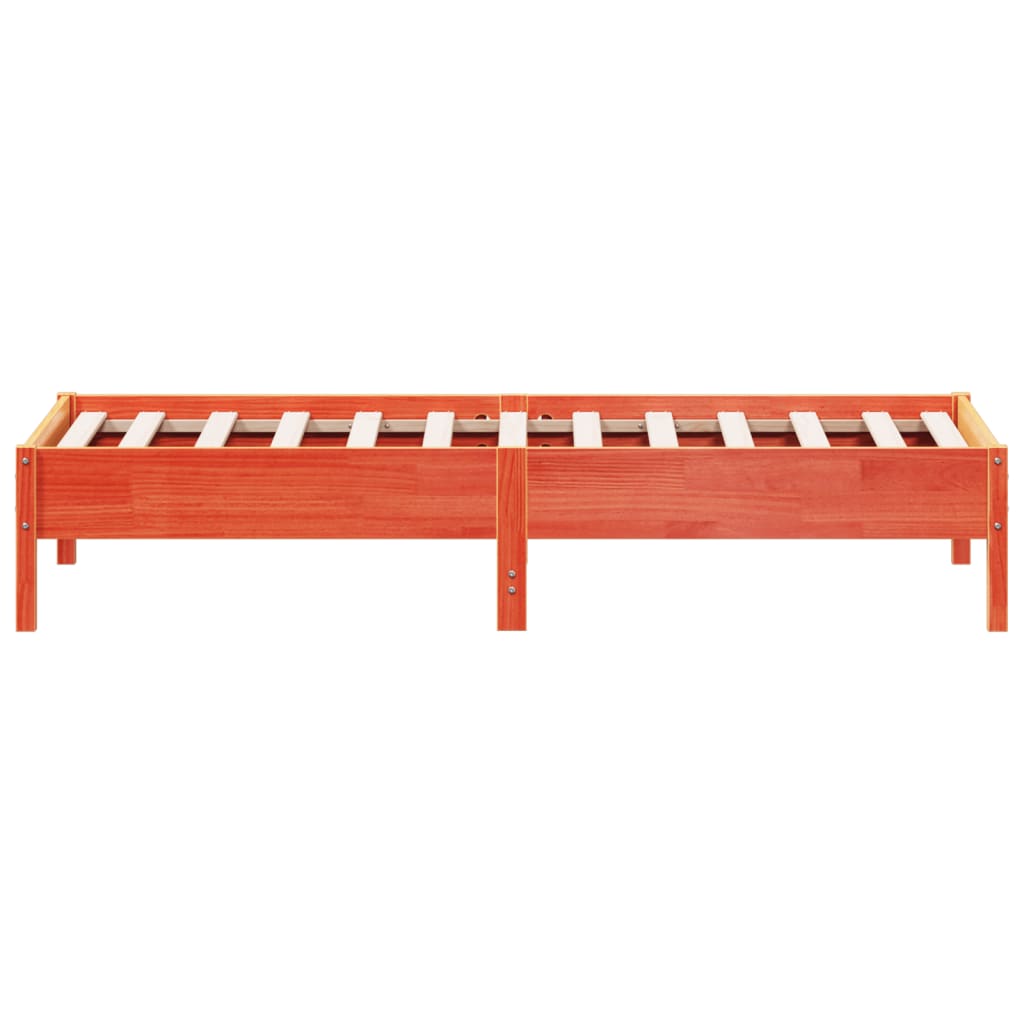 Sengeramme uten madrass voksbrun 75x190 cm heltre furu