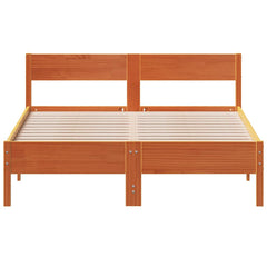 Sengeramme uten madrass voksbrun 140x200 cm heltre furu