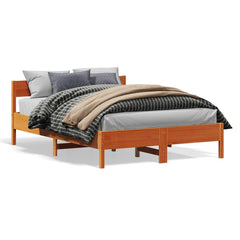 Sengeramme uten madrass brun 135x190 cm heltre furu