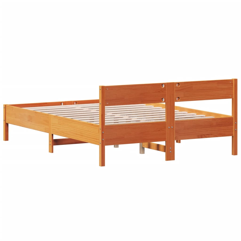 Sengeramme uten madrass brun 135x190 cm heltre furu