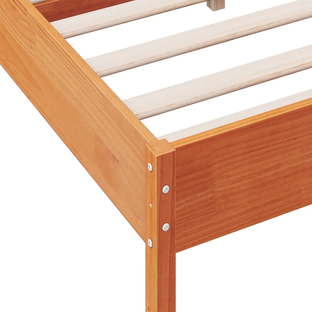 Sengeramme uten madrass brun 135x190 cm heltre furu