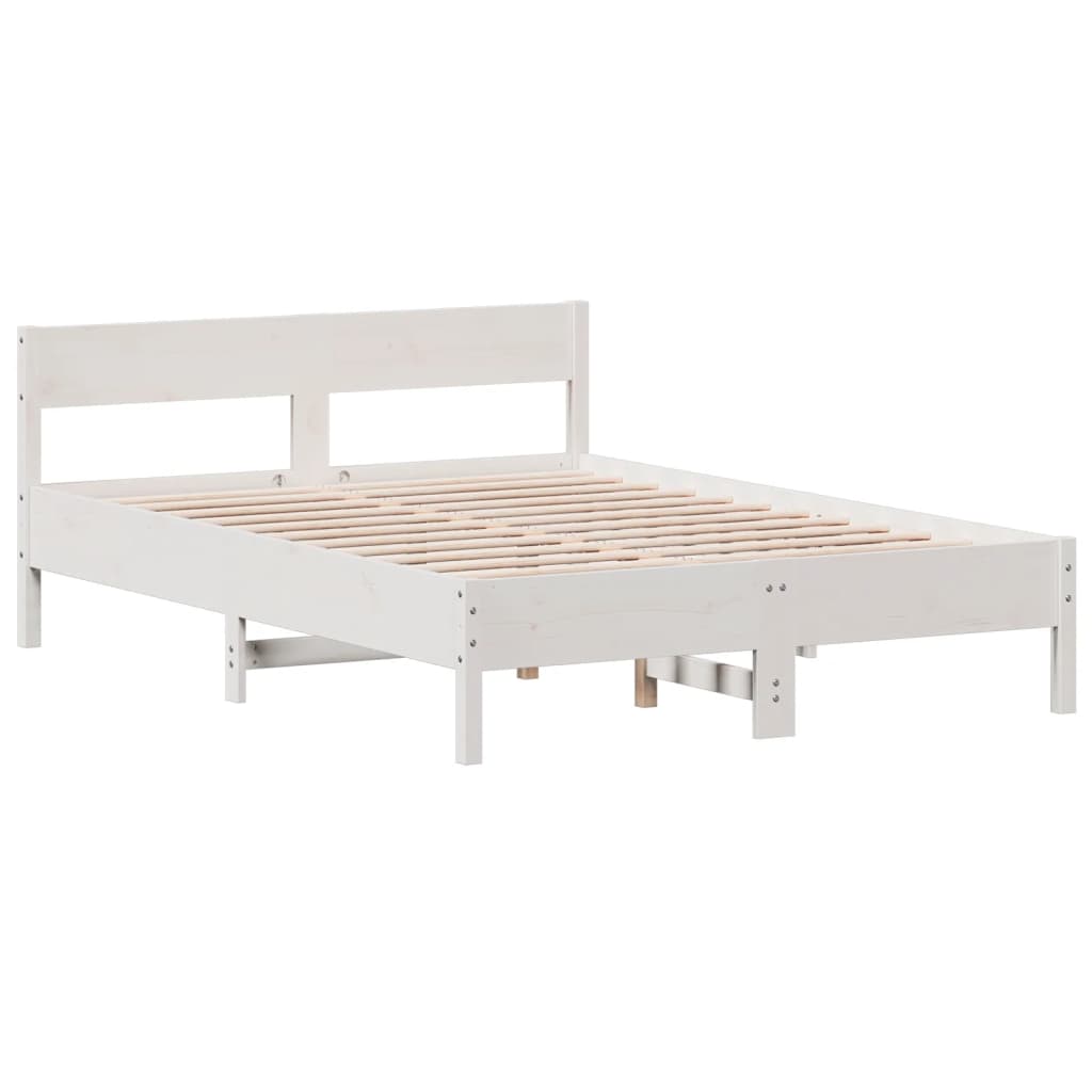Sengeramme uten madrass hvit 120x190 cm heltre furu