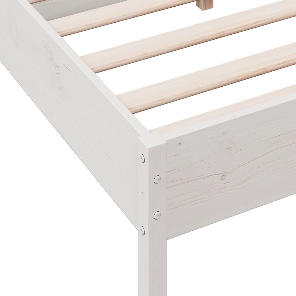 Sengeramme uten madrass hvit 120x190 cm heltre furu