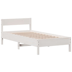 Sengeramme uten madrass hvit 90x190 cm heltre furu
