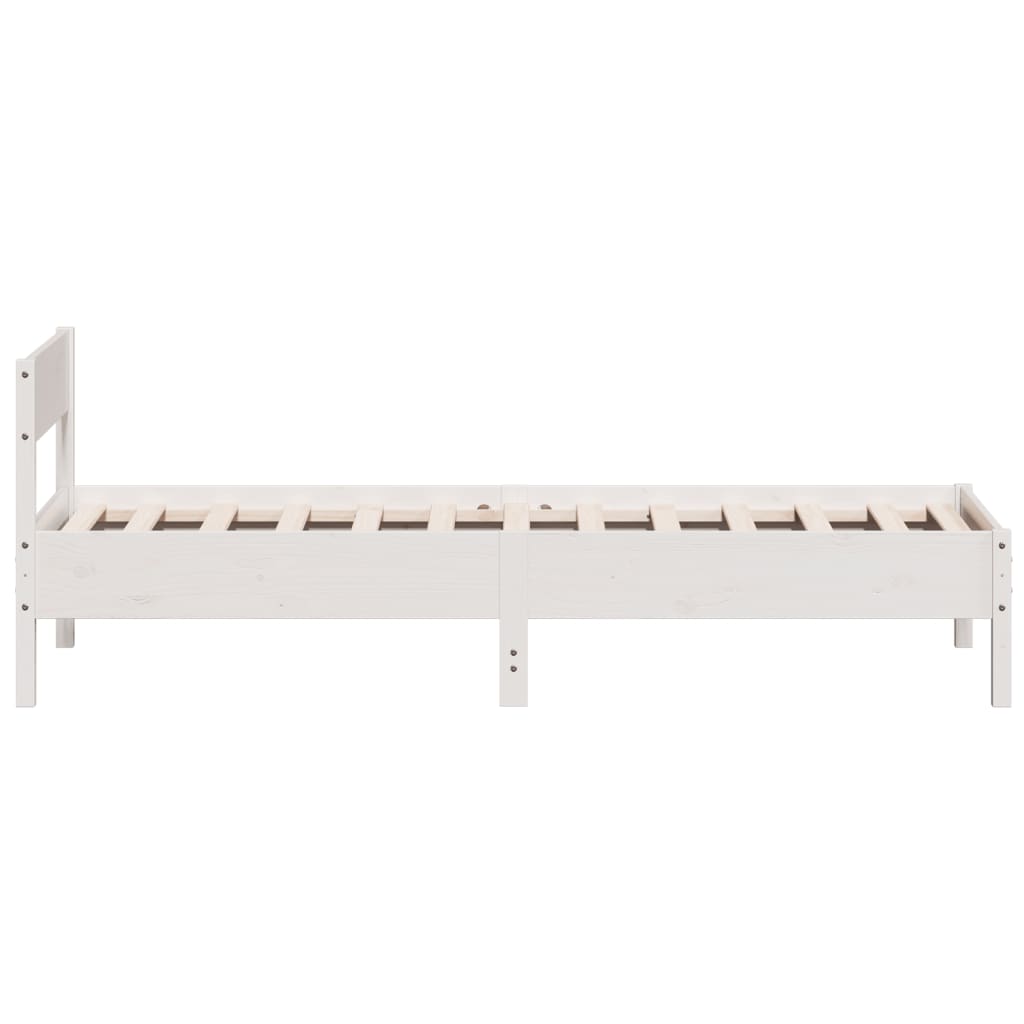 Sengeramme uten madrass hvit 90x190 cm heltre furu
