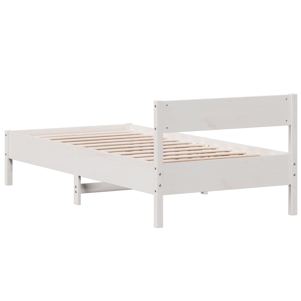 Sengeramme uten madrass hvit 90x190 cm heltre furu