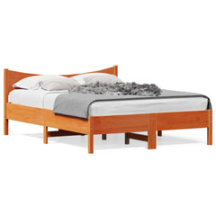 Sengeramme uten madrass voksbrun 140x190 cm heltre furu