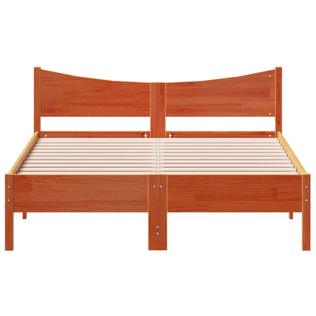 Sengeramme uten madrass voksbrun 140x190 cm heltre furu