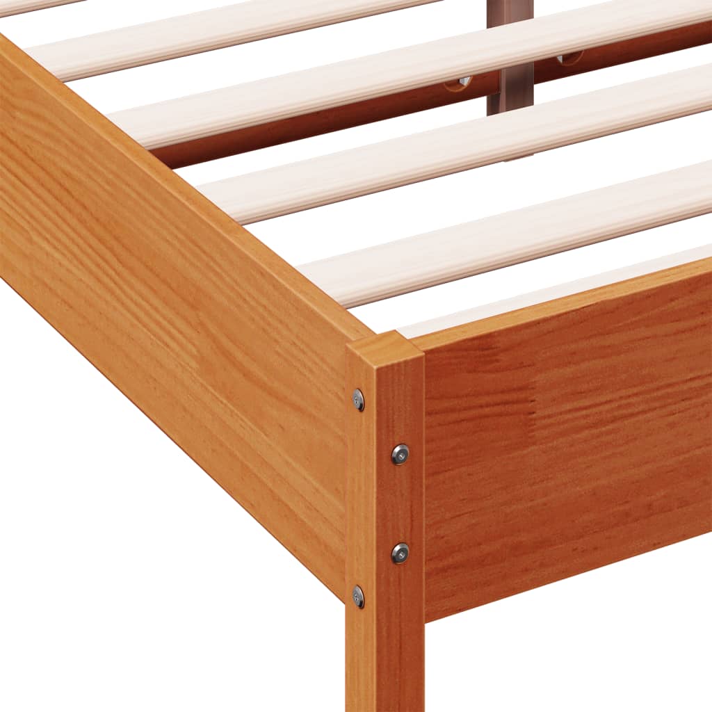 Sengeramme uten madrass voksbrun 140x190 cm heltre furu