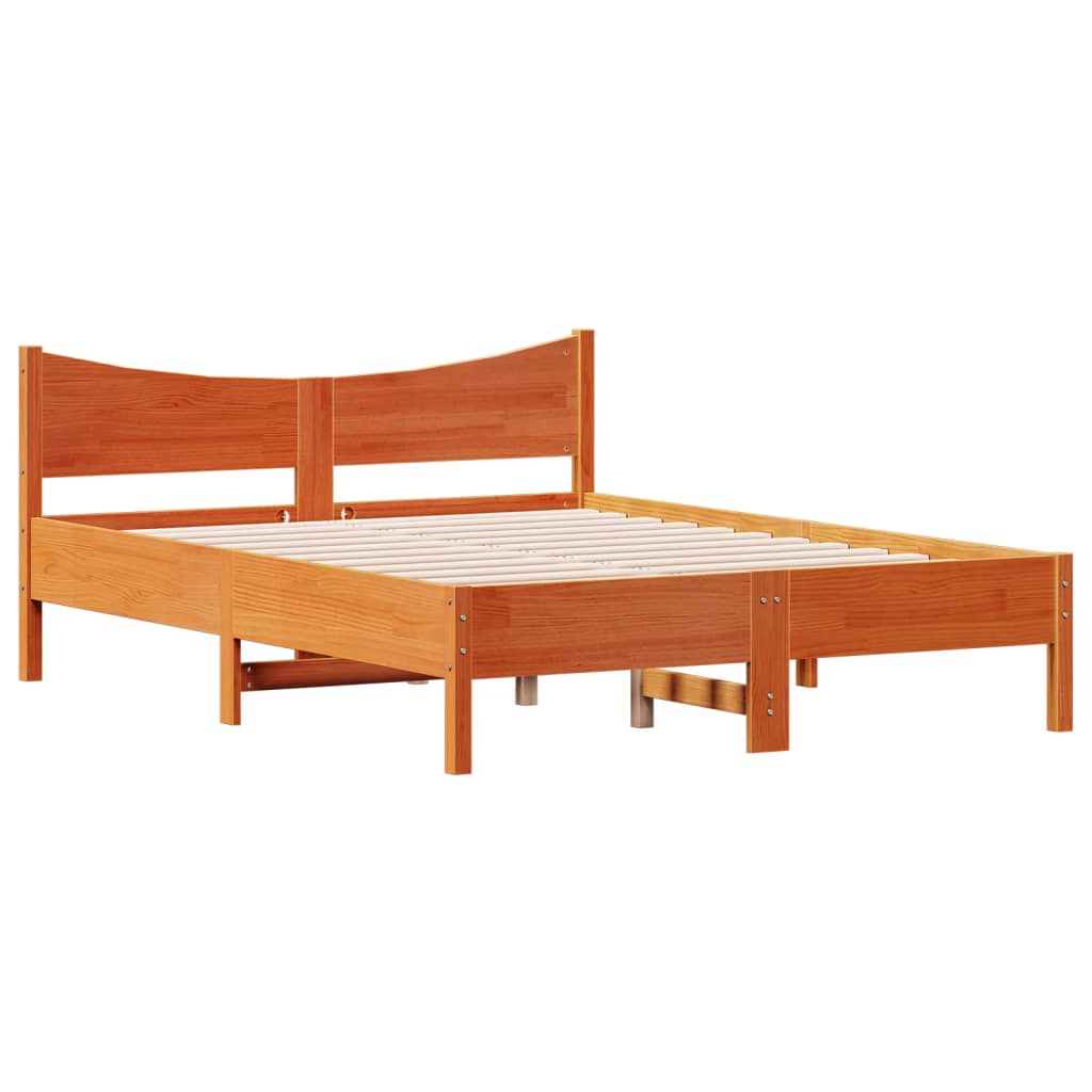 Sengeramme uten madrass brun 135x190 cm heltre furu