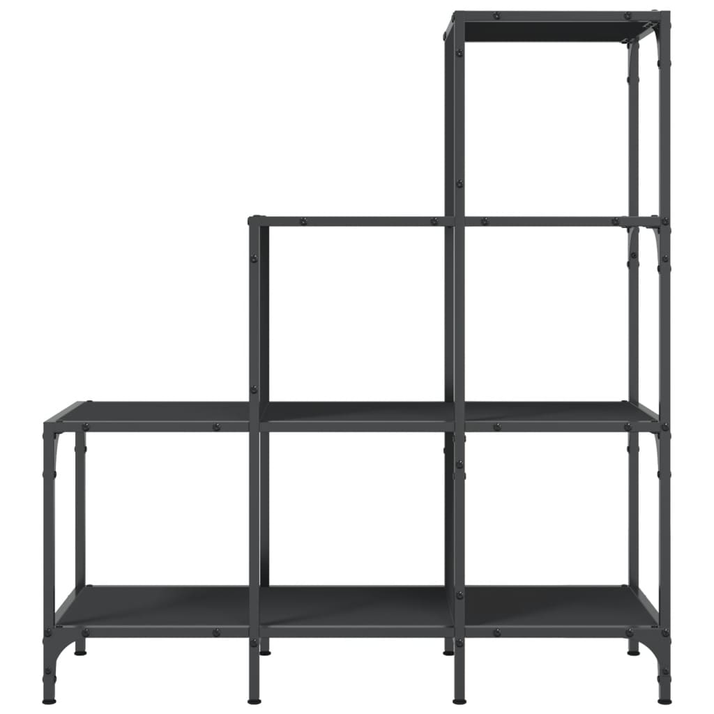 Bokhylle svart 92x30x102 cm konstruert tre og metall