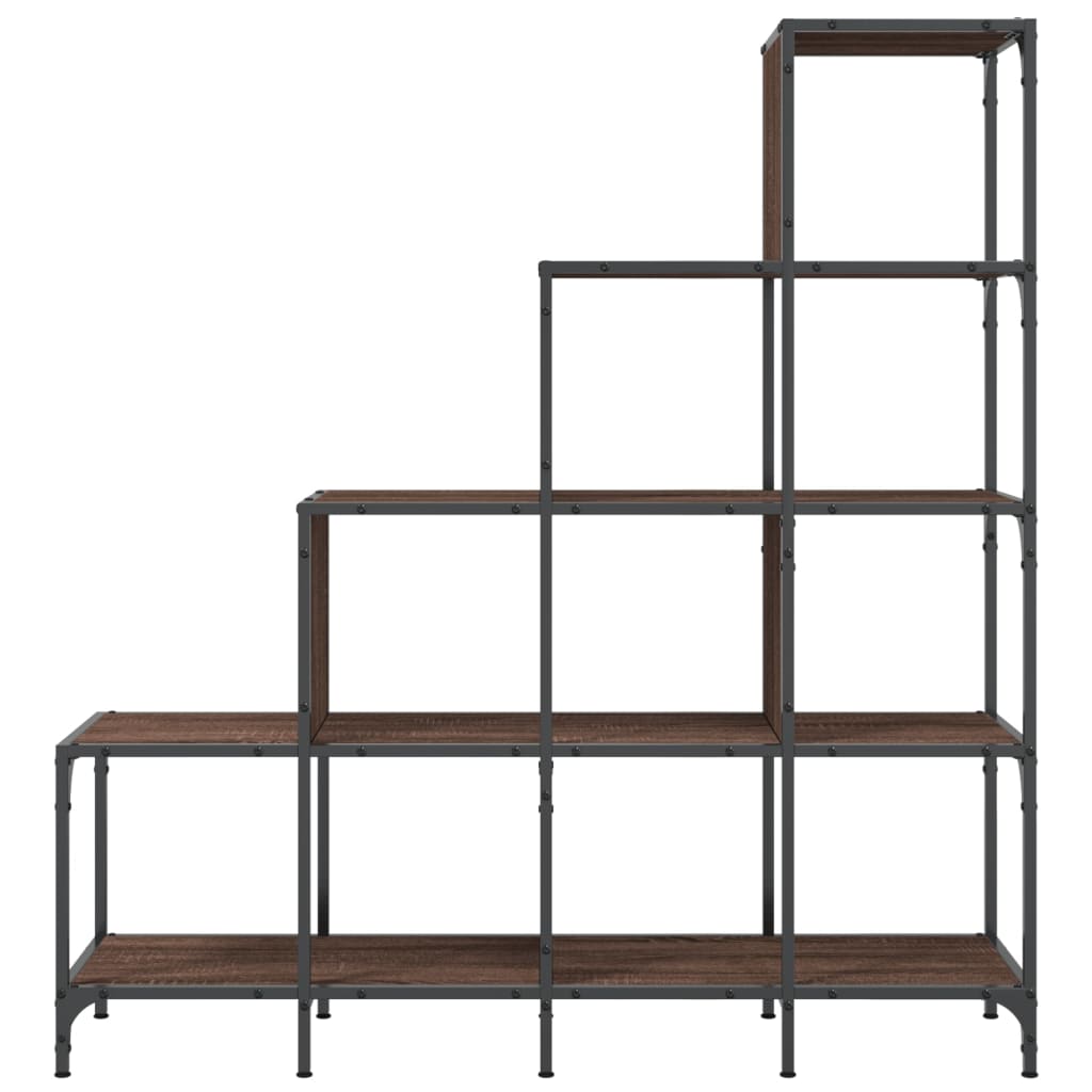 Bokhylle brun eik 122x30x132 cm konstruert tre