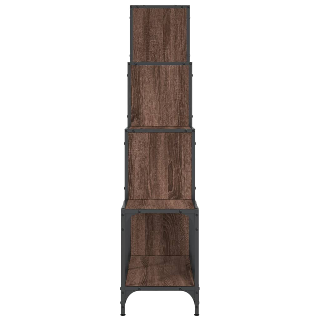 Bokhylle brun eik 122x30x132 cm konstruert tre