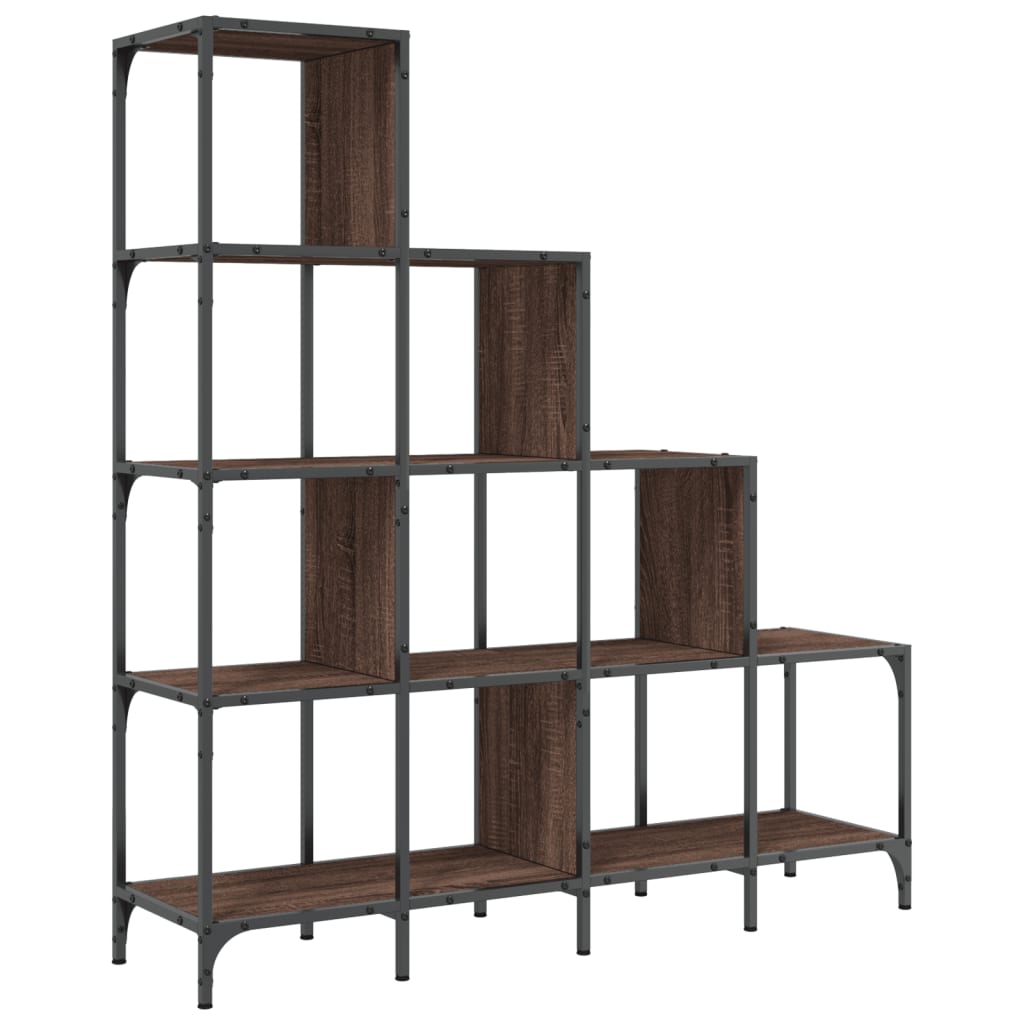 Bokhylle brun eik 122x30x132 cm konstruert tre