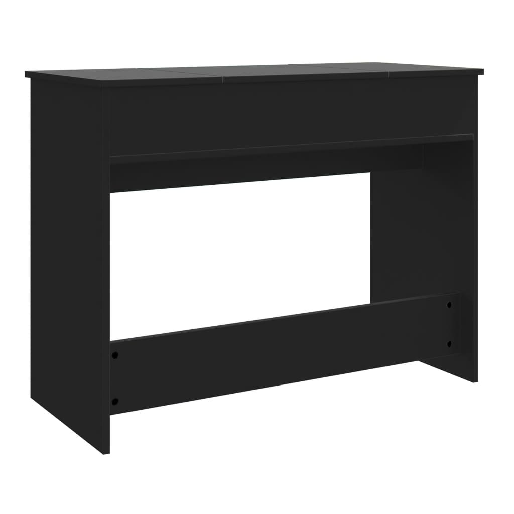 Sminkebord med speil svart 100x45x76 cm
