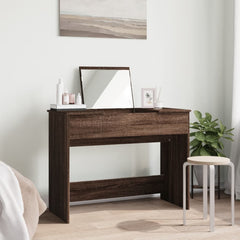 Sminkebord med speil brun eik 100x45x76 cm