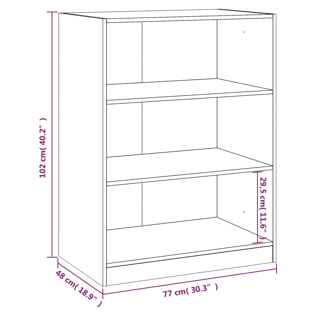 Garderobe grå sonoma 77x48x102 cm konstruert tre
