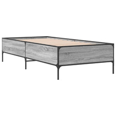 Sengeramme grå sonoma 100x200 cm konstruert tre og metall