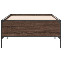 Sengeramme brun eik 100x200 cm konstruert tre og metall