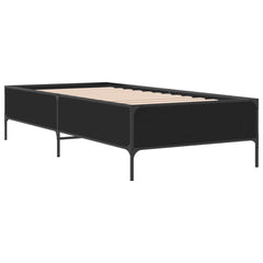 Sengeramme svart 90x190 cm konstruert tre og metall