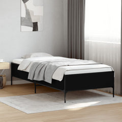Sengeramme svart 90x190 cm konstruert tre og metall