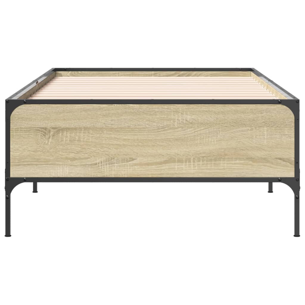 Sengeramme sonoma eik 90x190 cm konstruert tre og metall