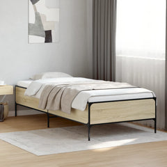Sengeramme sonoma eik 90x190 cm konstruert tre og metall