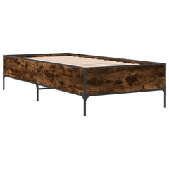 Sengeramme røkt eik 90x190 cm konstruert tre og metall