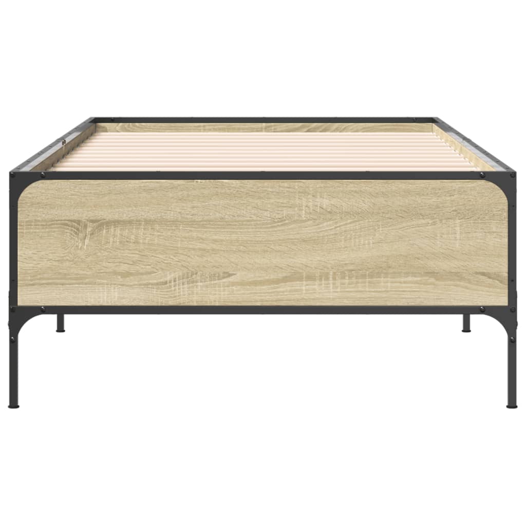 Sengeramme sonoma eik 75x190 cm konstruert tre og metall