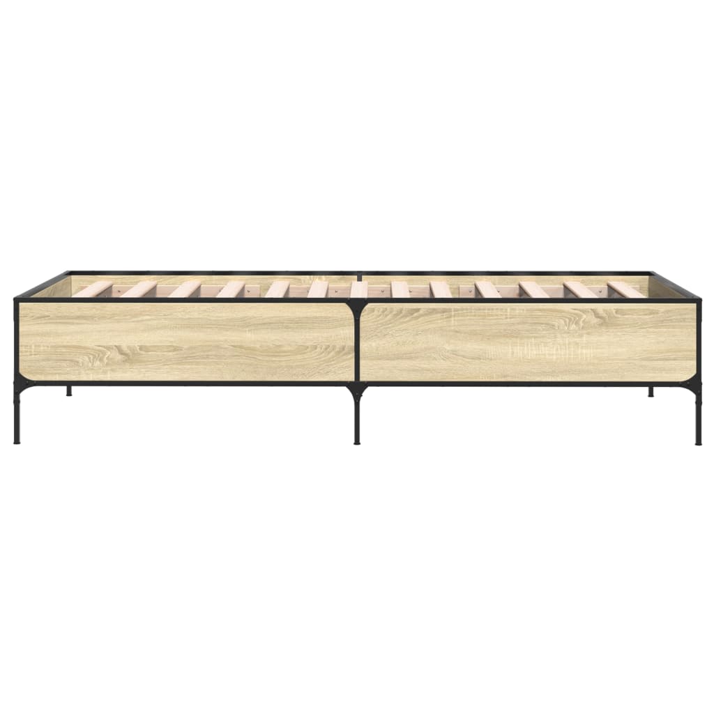 Sengeramme sonoma eik 75x190 cm konstruert tre og metall