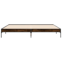 Sengeramme røkt eik 200x200 cm konstruert tre og metall