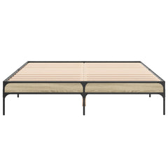 Sengeramme sonoma eik 160x200 cm konstruert tre og metall