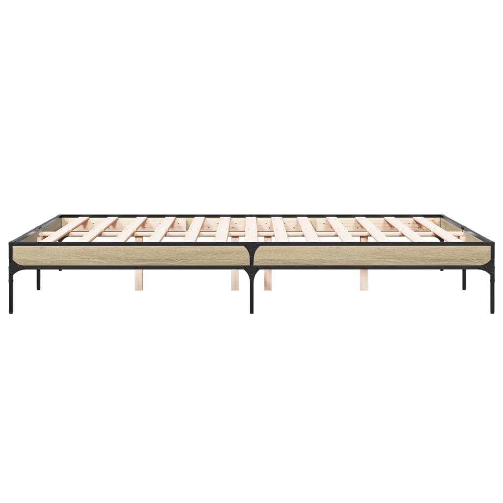 Sengeramme sonoma eik 160x200 cm konstruert tre og metall