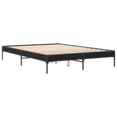 Sengeramme svart 150x200 cm konstruert tre og metall