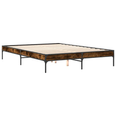 Sengeramme røkt eik 150x200 cm konstruert tre og metall