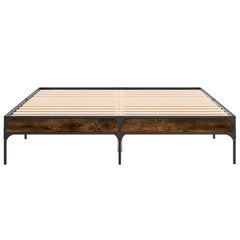 Sengeramme røkt eik 150x200 cm konstruert tre og metall