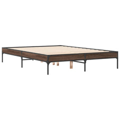 Sengeramme brun eik 120x200 cm konstruert tre og metall