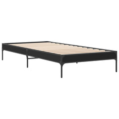 Sengeramme svart 100x200 cm konstruert tre og metall