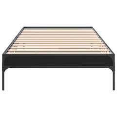 Sengeramme svart 100x200 cm konstruert tre og metall