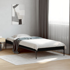 Sengeramme svart 100x200 cm konstruert tre og metall