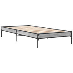 Sengeramme grå sonoma 100x200 cm konstruert tre og metall