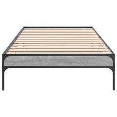 Sengeramme grå sonoma 100x200 cm konstruert tre og metall