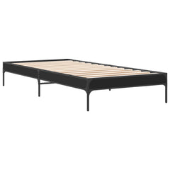 Sengeramme svart 90x200 cm konstruert tre og metall