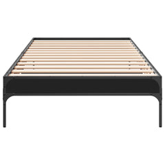 Sengeramme svart 90x200 cm konstruert tre og metall